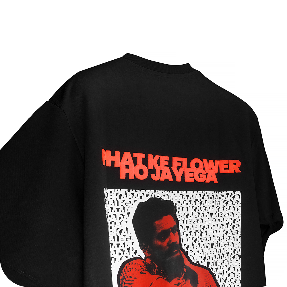 Phat Ke Flower Ho Jayega Black T-Shirt